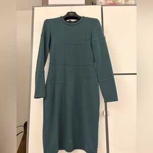 Jil Sander Teal Long Sleeve Dress